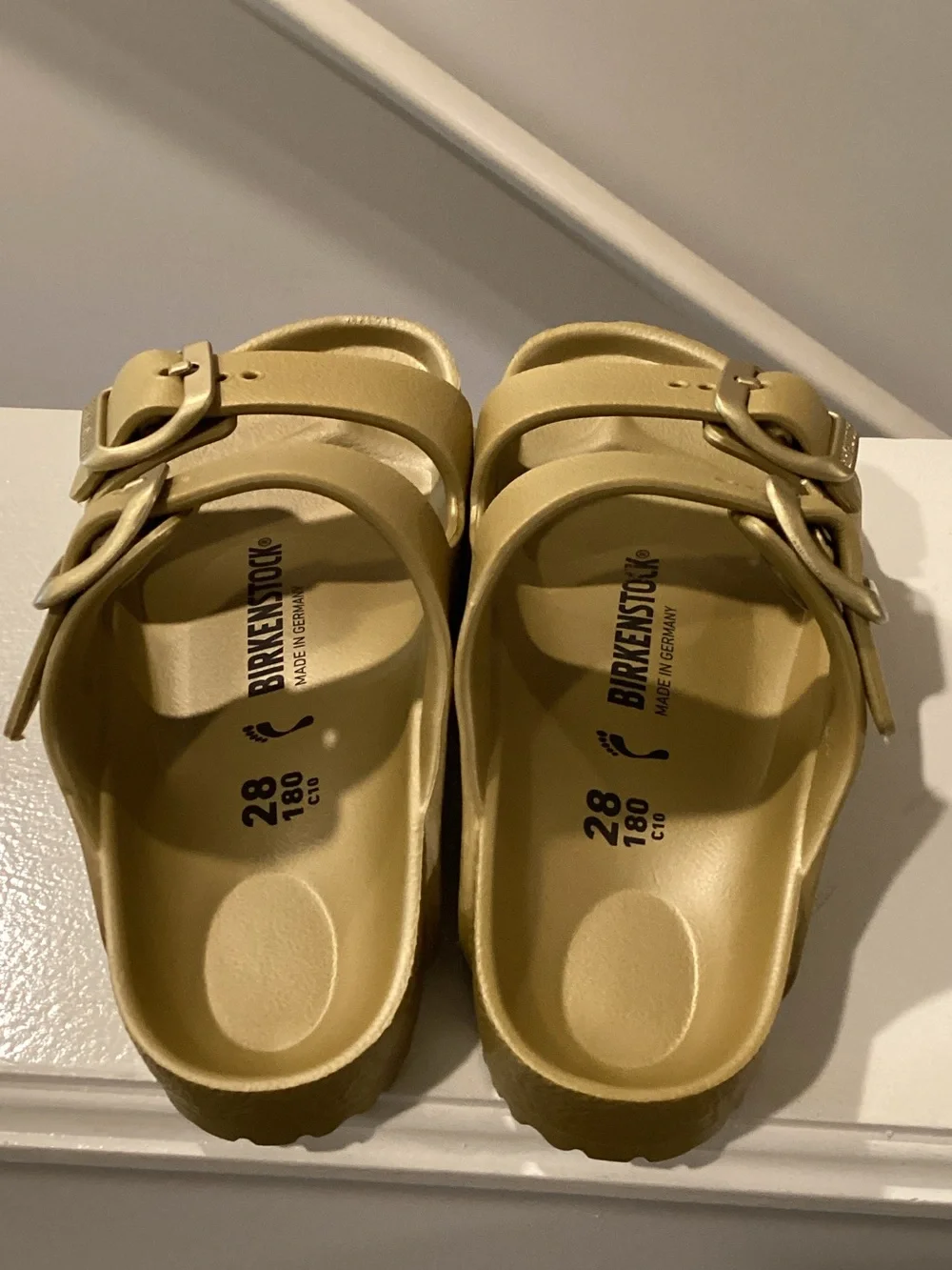 Birkenstock Kids Two-Buckle Sandals in Metallic Gold